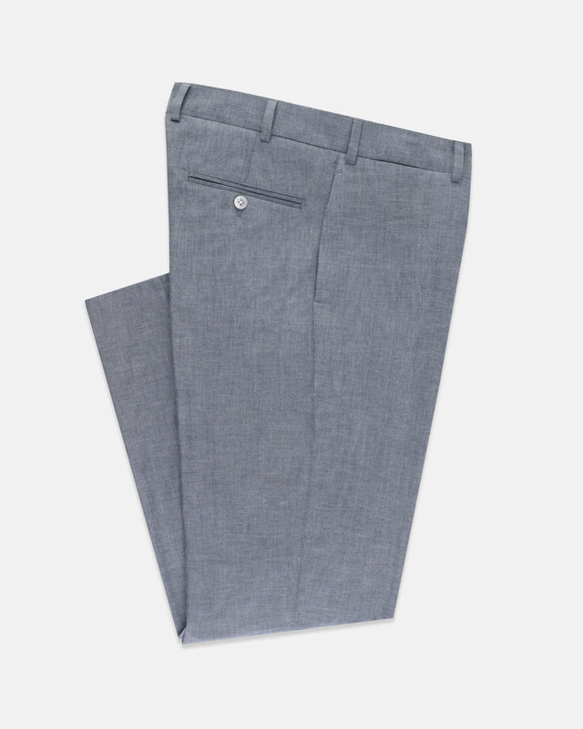 Cotton Chambray Trouser Trim Fit