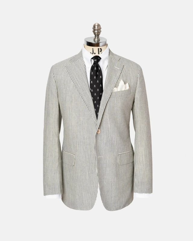 Made In Usa Oxford Stripe Fox Air Wool Sport Coat