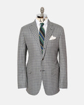 Made In Usa Green Black Check Wool Linen Sport Coat