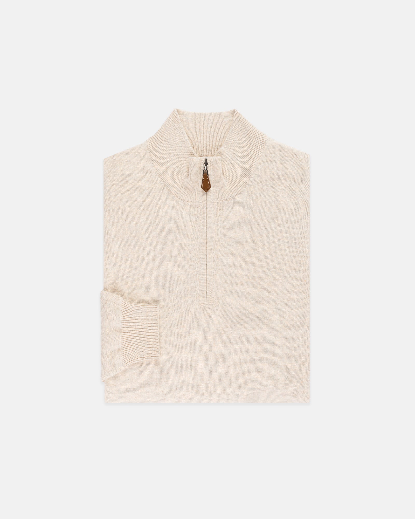 Light Cotton Cashmere Quarter Zip Sweater