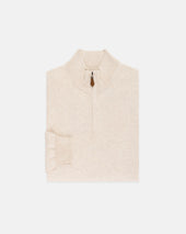 Light Cotton Cashmere Quarter Zip Sweater