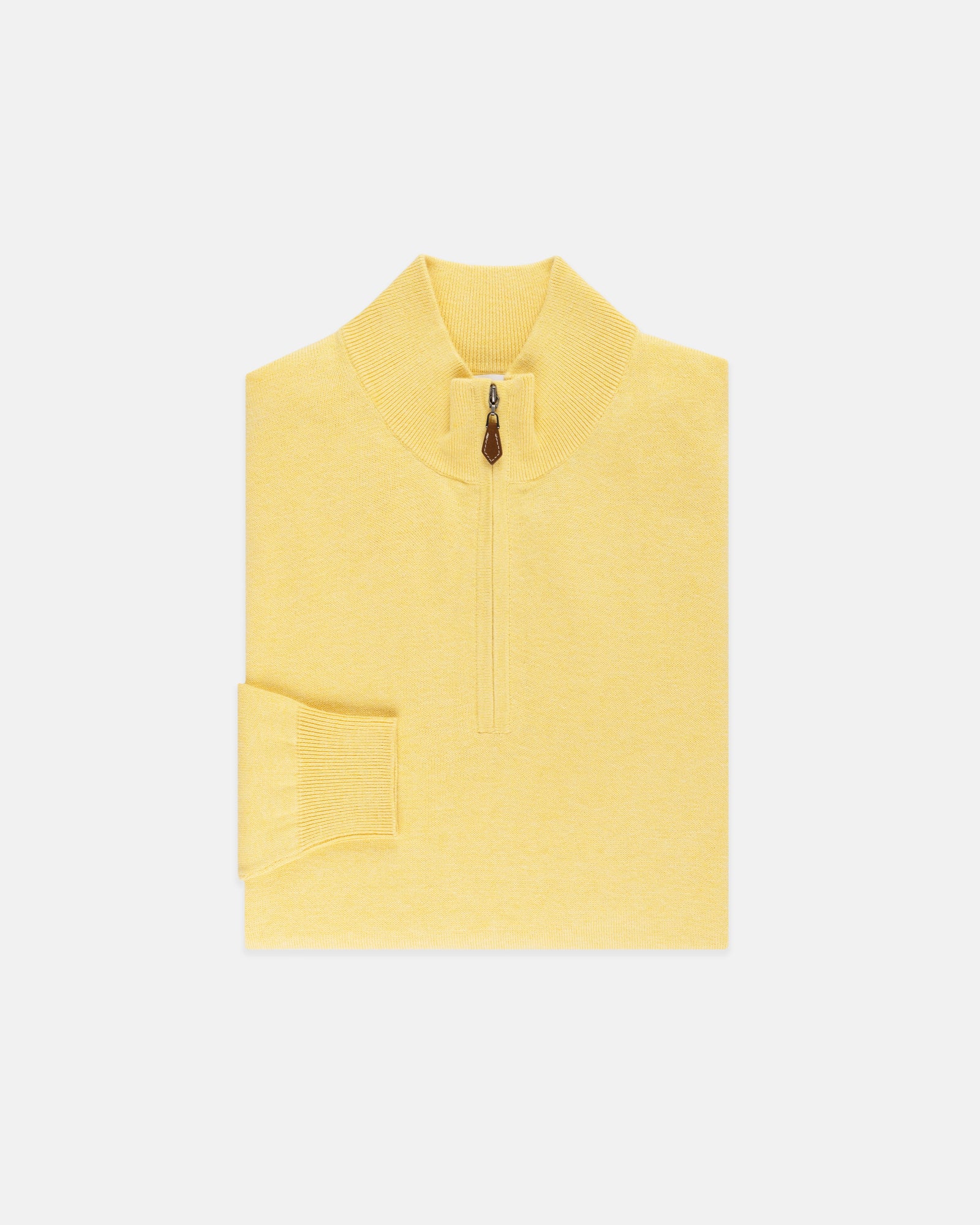 Cotton Cashmere Quarter Zip Sweater