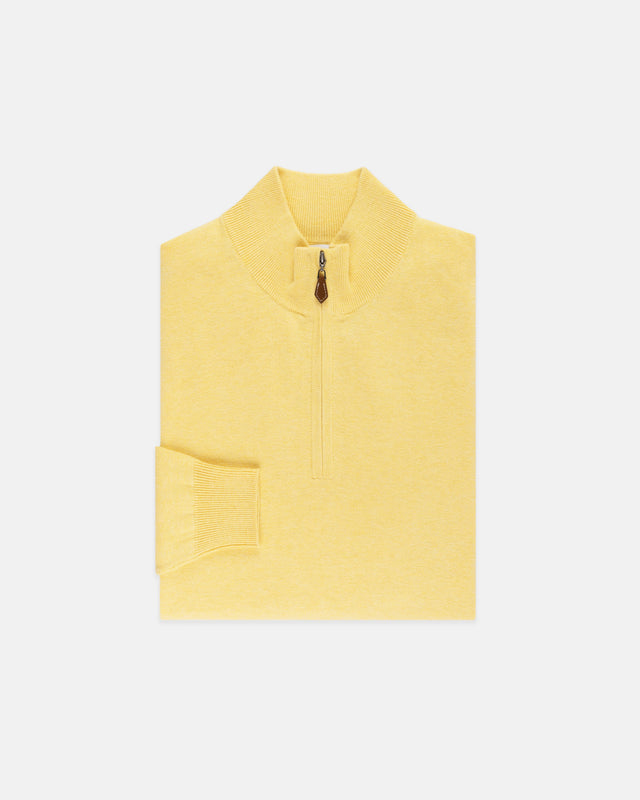 Cotton Cashmere Quarter Zip Sweater