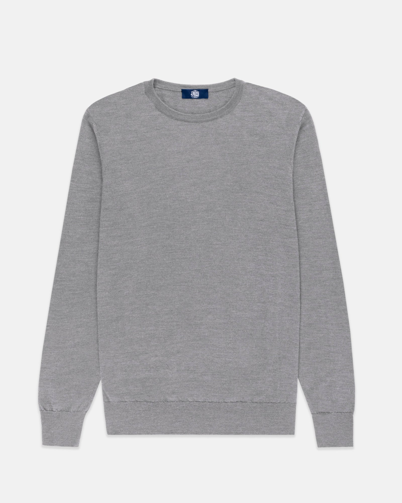 Made In Scotland Grey Superfine Merino Wool Sweater