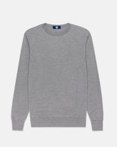 Made In Scotland Grey Superfine Merino Wool Sweater