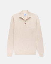 Light Cotton Cashmere Quarter Zip Sweater