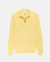 Cotton Cashmere Quarter Zip Sweater
