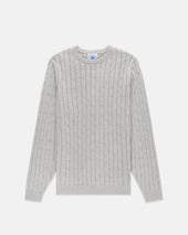 Cotton Cashmere Cable Crewneck Sweater