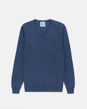 Cotton Cashmere V Neck Sweater