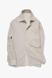 Spread Collar Shirt Cotton Silk Slub