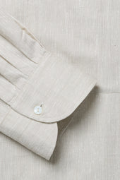 Spread Collar Shirt Cotton Silk Slub