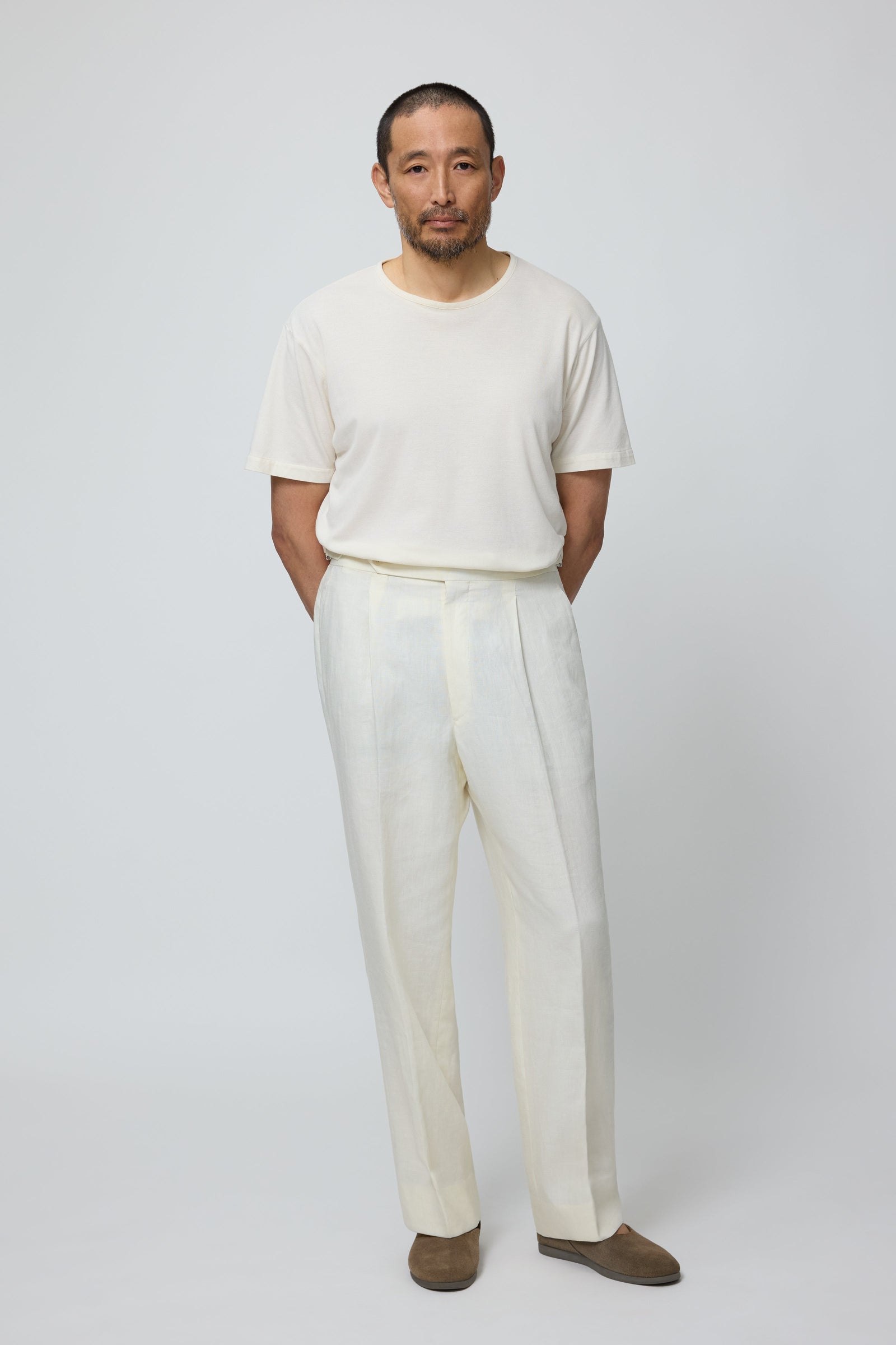 Single Pleat Trouser Washed Linen