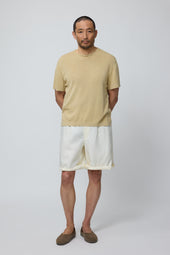 Box Pleat Washable Short Washed Linen