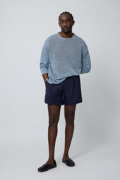 Drawstring Short Wool Seersucker