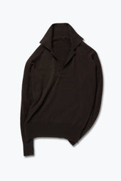 Long Sleeve Polo Wool Silk