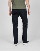 14oz Selvedge Denim Relaxed Tapered Cut Jeans - Black/Black