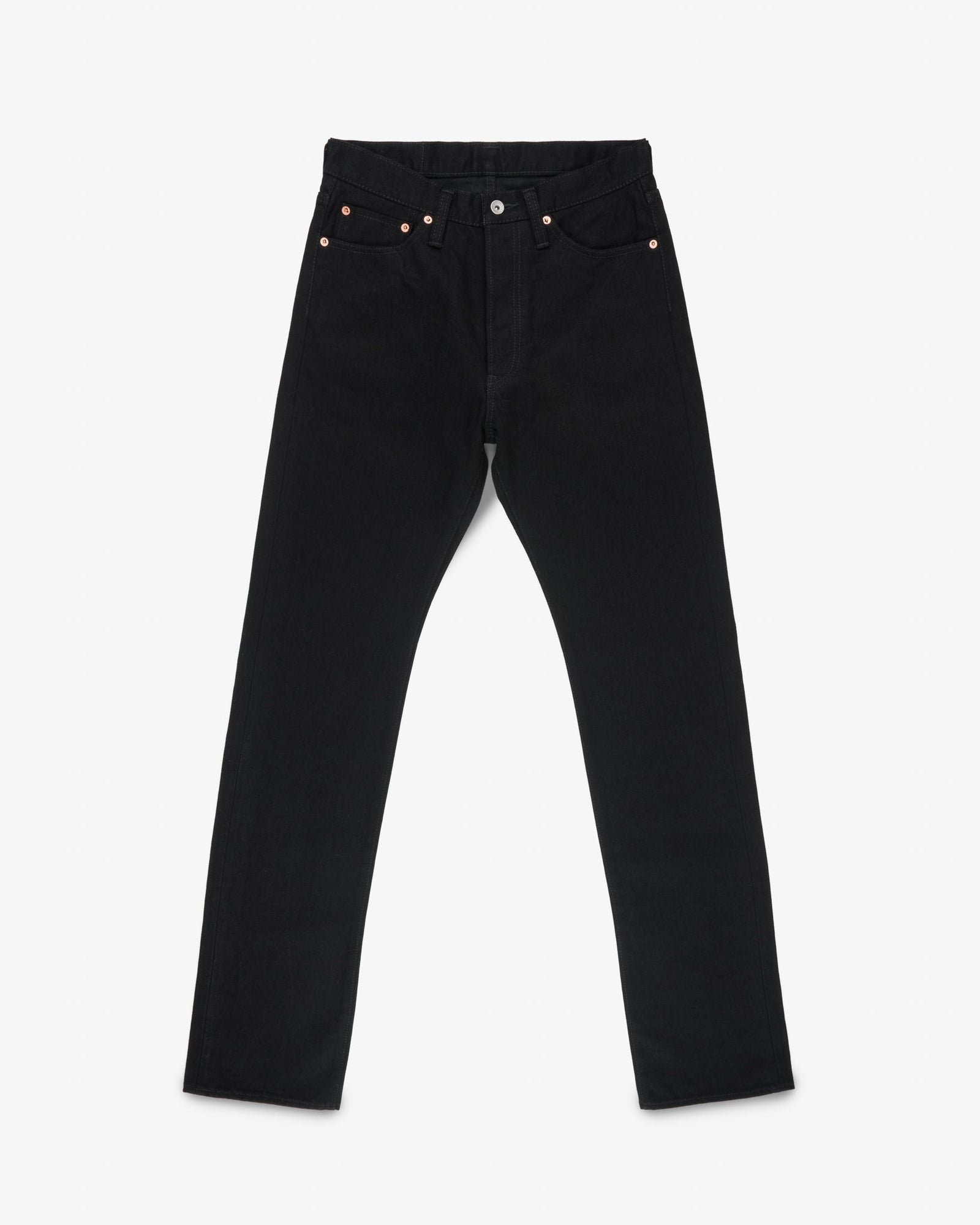14oz Selvedge Denim Relaxed Tapered Cut Jeans - Black/Black
