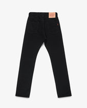 14oz Selvedge Denim Relaxed Tapered Cut Jeans - Black/Black