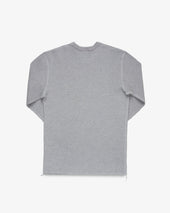 Waffle Knit Long Sleeved Crew Neck Thermal Top - Grey