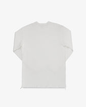 Waffle Knit Long Sleeved Crew Neck Thermal Top - White
