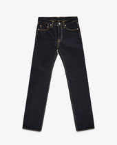 25oz Selvedge Denim Slim Straight Cut Jeans - Indigo/Black