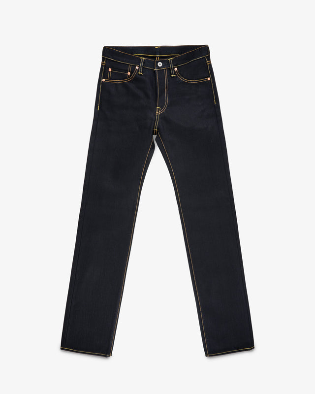 25oz Selvedge Denim Slim Straight Cut Jeans - Indigo/Black