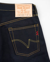 25oz Selvedge Denim Slim Straight Cut Jeans - Indigo/Black