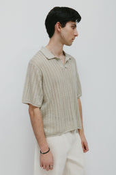 Men's Jadd Shortsleeve Knit Polo in Sage Mist