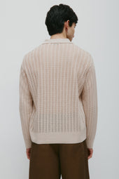 Men's Jadd Longsleeve Knit Polo in Sandstone