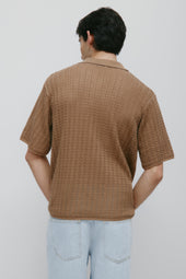 Men's Jadd Shortsleeve Knit Polo in Otter