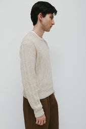 Men's Nima Open Knit Crew in Dove