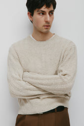 Men's Nima Open Knit Crew in Dove