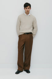 Men's Nima Open Knit Crew in Dove