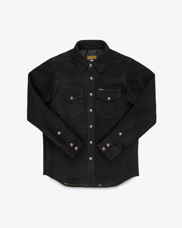 Deerskin Western Shirt "The Big Buck" - Black