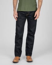 25oz Selvedge Denim Slim Straight Cut Jeans - Indigo/Black