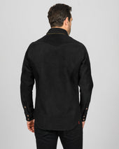 Deerskin Western Shirt "The Big Buck" - Black