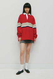 Barbarian Rugby in Dark Red/Taupe/Ivory/Navy
