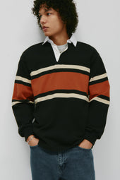 Barbarian Rugby in Black/Rust Stripe