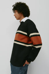 Barbarian Rugby in Black/Rust Stripe