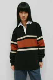 Barbarian Rugby in Black/Rust Stripe