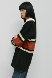 Barbarian Rugby in Black/Rust Stripe