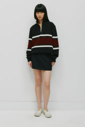 Barbarian Zip Rugby in Black/Ivory/Harvard