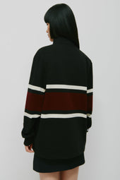Barbarian Zip Rugby in Black/Ivory/Harvard