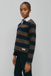 Shrunken Rugby Shirt in Navy/Moss