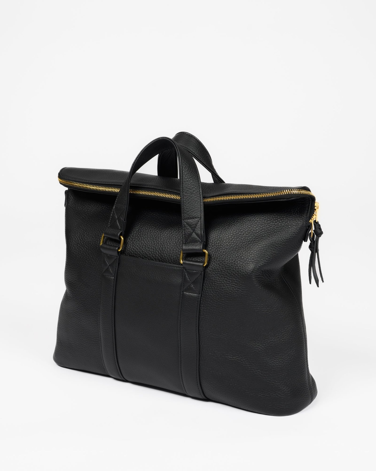 Ogl Tumbled Leather Fold Down Briefcase