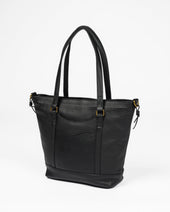 OGL 9981 Tumbled Leather Tote Bag - Black