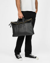 Ogl Tumbled Leather Fold Down Briefcase