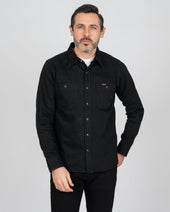 12oz Selvedge Denim Work Shirt With Snaps - Superblack