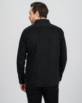 12oz Selvedge Denim Work Shirt With Snaps - Superblack