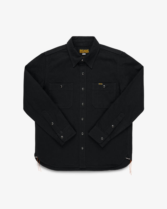 12oz Selvedge Denim Work Shirt With Snaps - Superblack